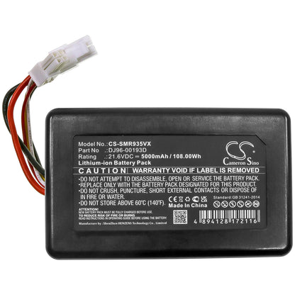 21.6V, 5000mAh, Li-ion Battery fits Samsung, Powerbot R9250, Powerbot R9350, 108Wh