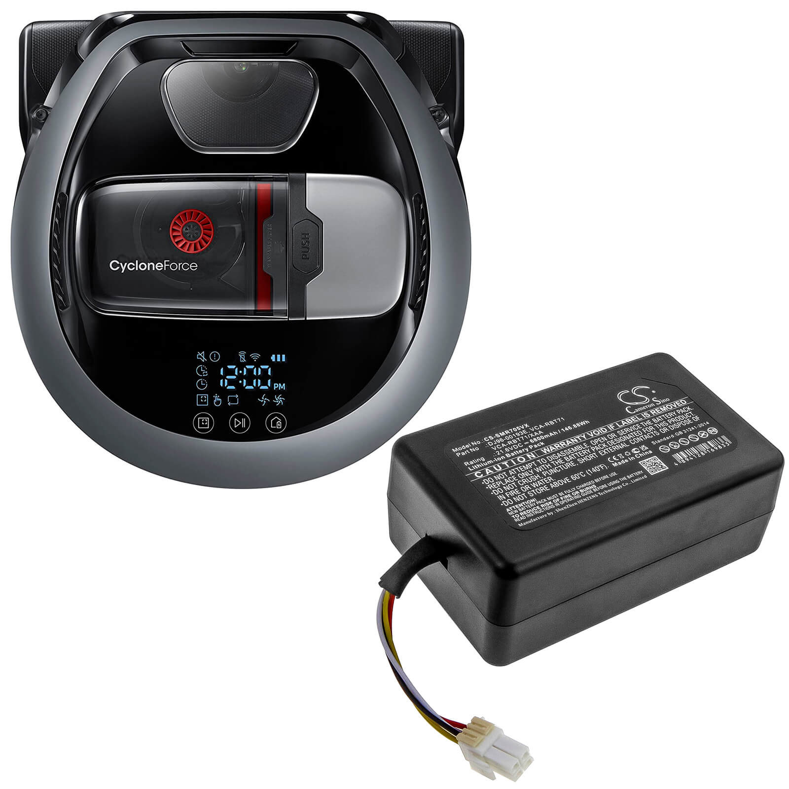 21.6V, 6800mAh, Li-ion Battery fits Samsung, Powerbot R7040, R1am7010uw / Aa, 146.88Wh
