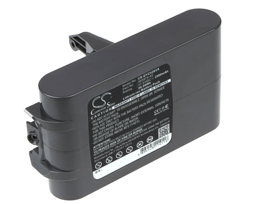 21.6V, 2500mAh, Li-ion Battery fits Dyson, Absolute, Dc58, 54Wh