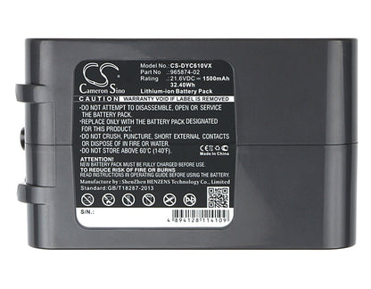 21.6V, 1500mAh, Li-ion Battery fits Dyson, Absolute, Dc58, 32.4Wh