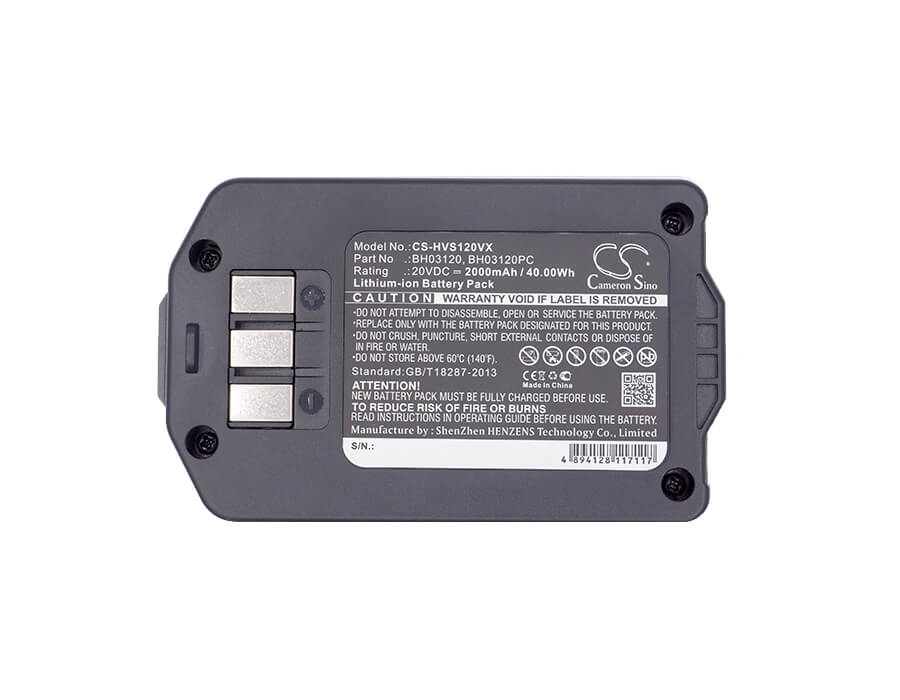 20V, 2000mAh, Li-ion Battery fits Hoover, 7350204042, Air Cordless 20 Volt Upright V, 40Wh