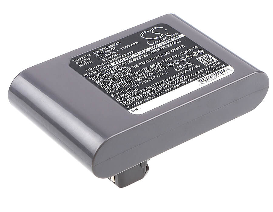 22.2V, 1500mAh, Li-ion Battery fits Dyson, Dc30, Dc31, 33.3Wh