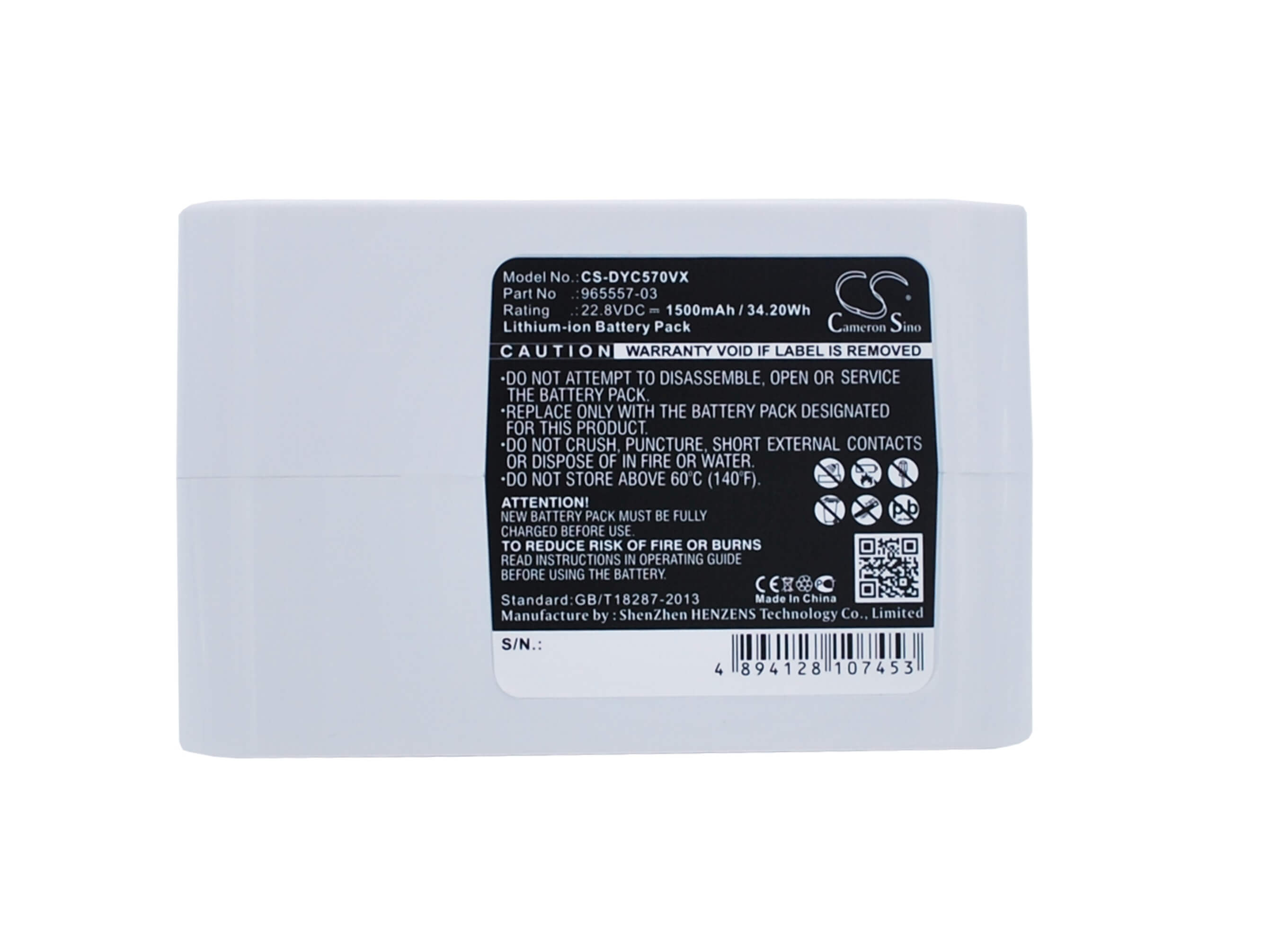 22.8V, 1500mAh, Li-ion Battery fits Dyson, Dc31 Animal, Dc34, 34.2Wh