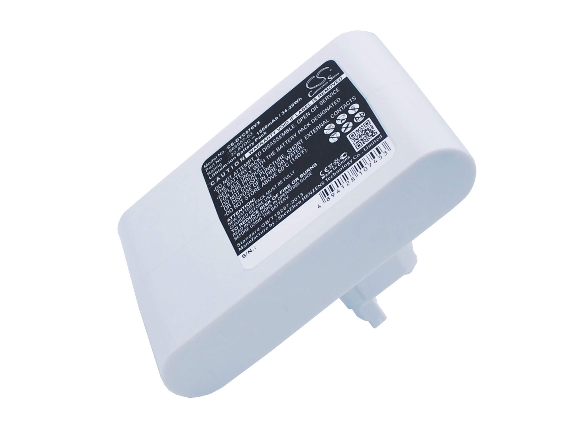 22.8V, 1500mAh, Li-ion Battery fits Dyson, Dc31 Animal, Dc34, 34.2Wh
