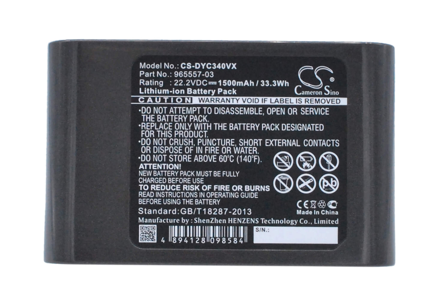 22.2V, 1500mAh, Li-ion Battery fits Dyson, Dc31 Animal, Dc34, 33.3Wh