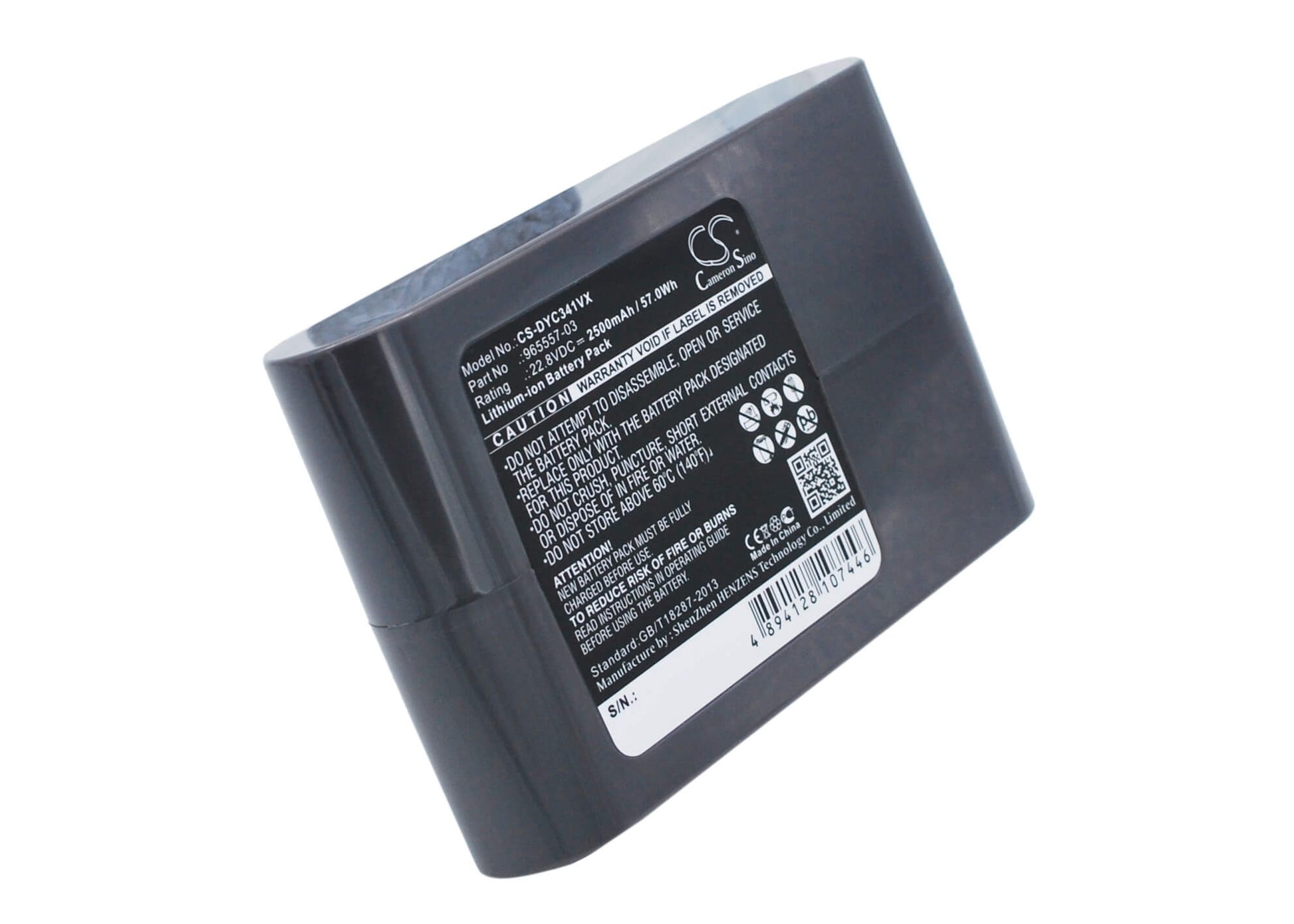 Grey, 22.8V, 2500mAh, Li-ion Battery fits Dyson, Dc31 Animal, Dc34, 57Wh