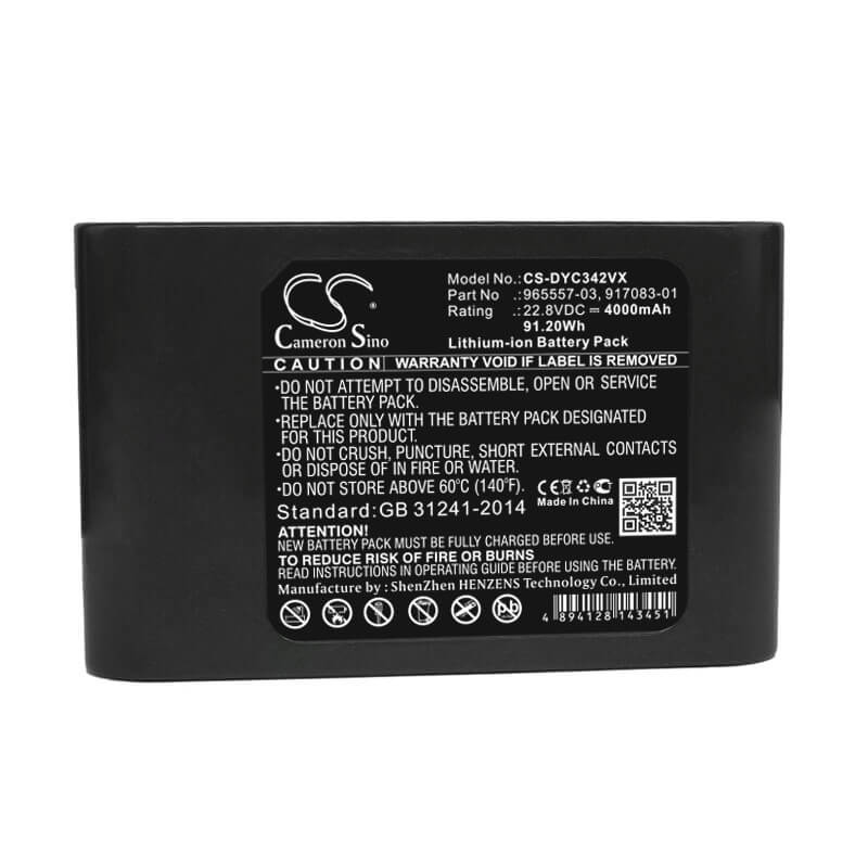 22.8V, 4000mAh, Li-ion Battery fits Dyson, Dc31 Animal, Dc34, 91.2Wh