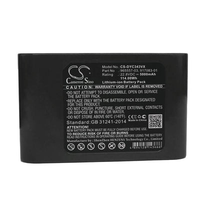 22.8V, 5000mAh, Li-ion Battery fits Dyson, Dc31 Animal, Dc34, 114Wh