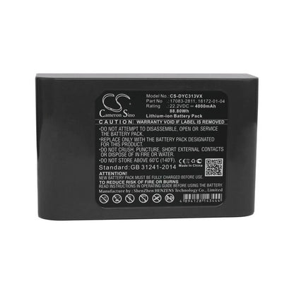 22.2V, 4000mAh, Li-ion Battery fits Dyson, Dc31, Dc31 Animal, 88.8Wh