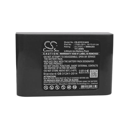 22.2V, 5000mAh, Li-ion Battery fits Dyson, Dc31, Dc31 Animal, 111Wh