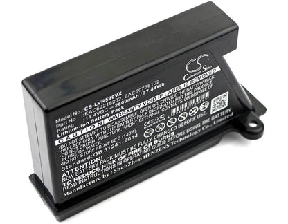 14.4V, 2600mAh, Li-ion Battery fits Lg, Hombot R66803vmnp, Hombot Vcarpetx, 37.44Wh