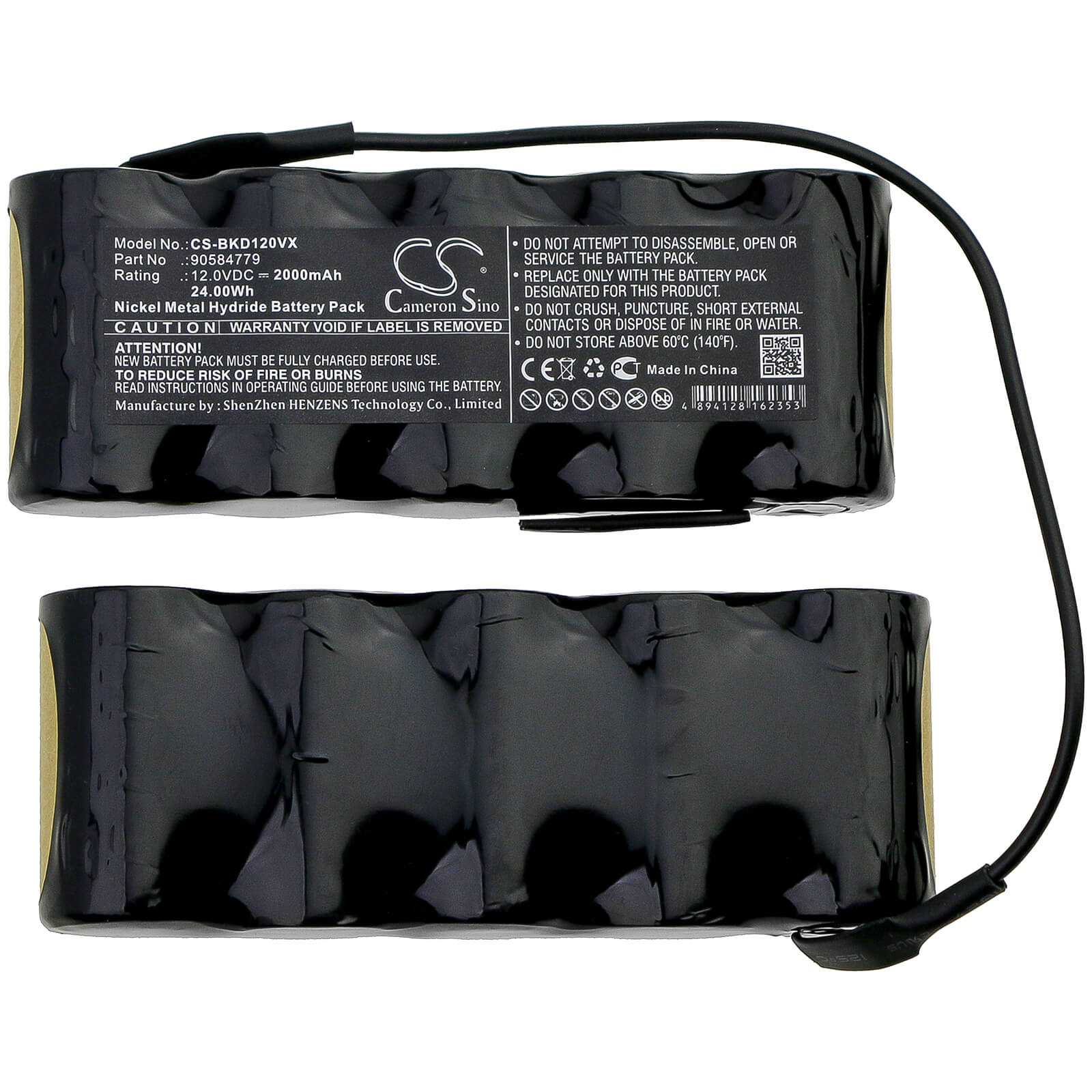 12.0V, 2000mAh, Ni-MH Battery fits Black&decker, Flexi Pd1080 H2, Pd1200 H1, 24Wh