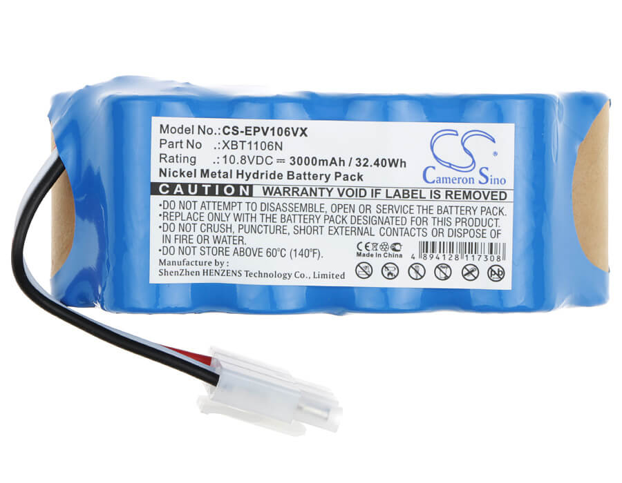 10.8V, 3000mAh, Ni-MH Battery fits Shark, Navigator Sv116n Freestyle, Sv1106n, 32.4Wh