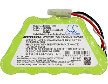 14.4V, 3000mAh, Ni-MH Battery fits Euro Pro, Navigator Freestyle Pro, Sv1106, 43.2Wh