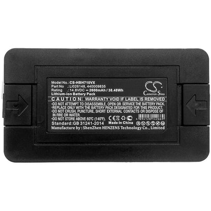14.8V, 2600mAh, Li-ion Battery fits Hoover, Bh71000, Quest 1000, 38.48Wh