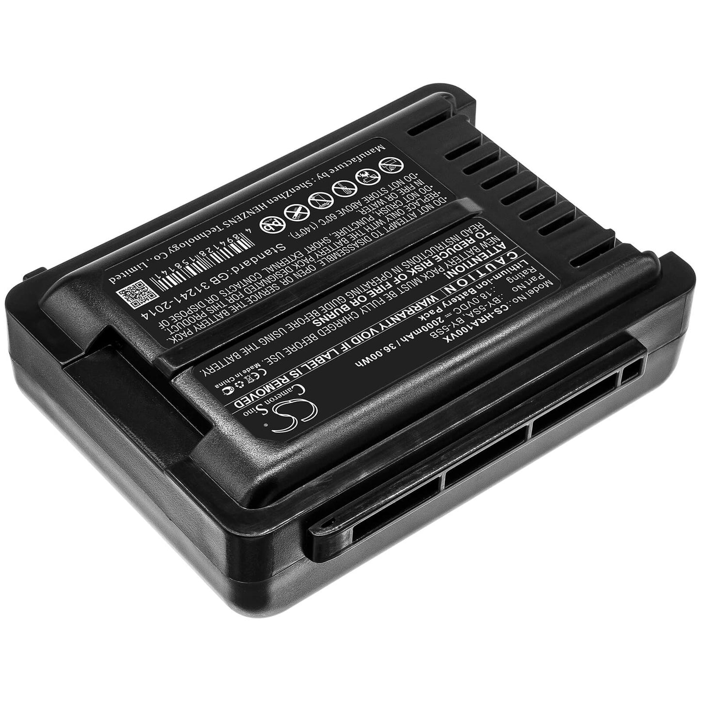 18.0V, 2000mAh, Li-ion Battery fits Sharp, Ec-a1r, Ec-a1r-p, 36Wh