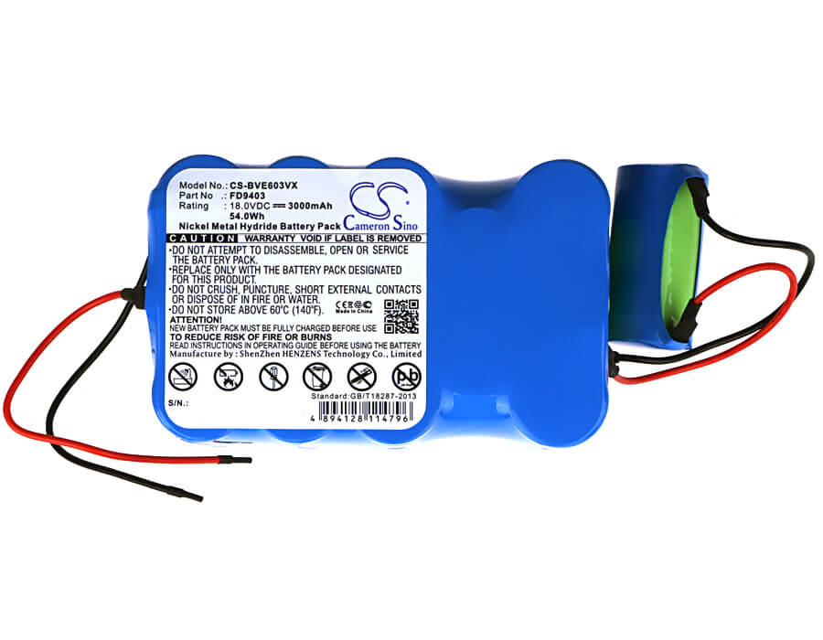 18.0V, 3000mAh, Ni-MH Battery fits Bosch, Bbhm1cmgb/01, Bbhmove4, 54Wh