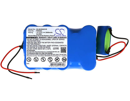 18.0V, 3000mAh, Ni-MH Battery fits Bosch, Bbhm1cmgb/01, Bbhmove4, 54Wh