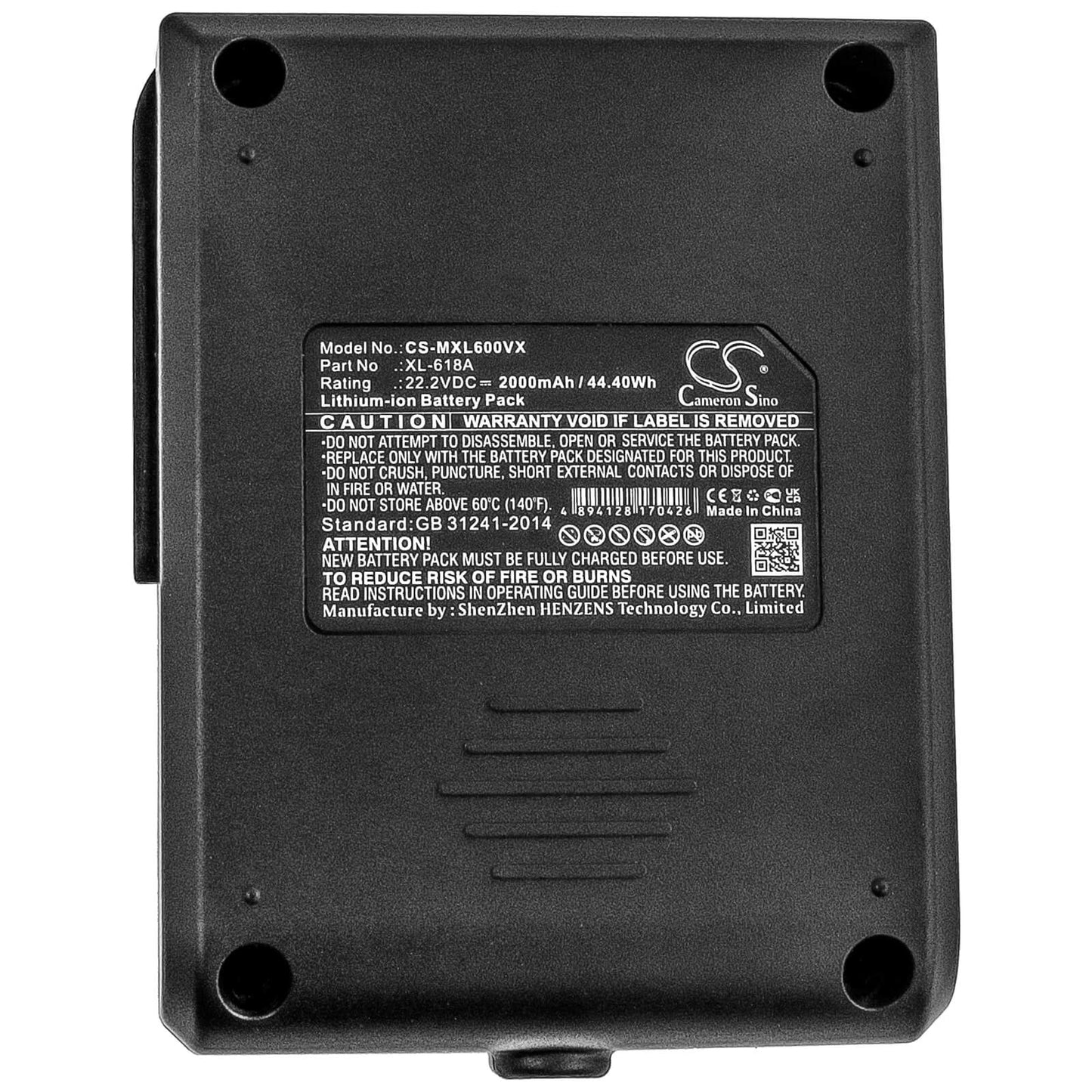 22.2V, 2000mAh, Li-ion Battery fits Moosoo, X6, 44.4Wh