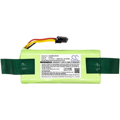 14.4V, 1800mAh, Ni-MH Battery fits Midea, R1-l081a, R1-l083b, 25.92Wh
