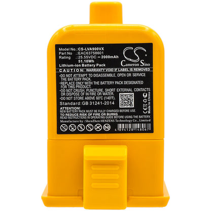 25.55V, 2000mAh, Li-ion Battery fits Lg, A9, A902rm, 51.1Wh