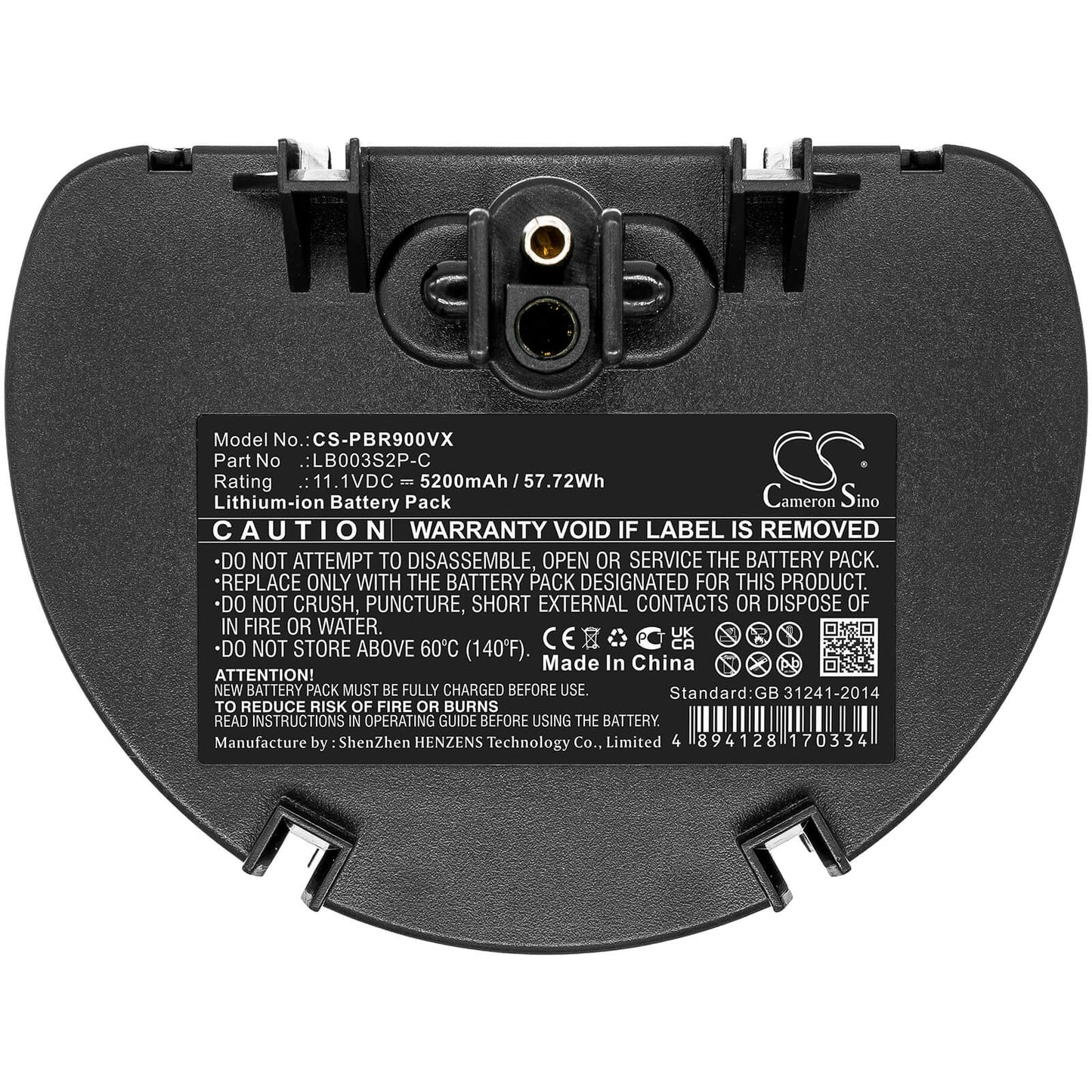 11.1V, 5200mAh, Li-ion Battery fits Water Tech, Pool Blaster Pro, Precision Li, 57.72Wh
