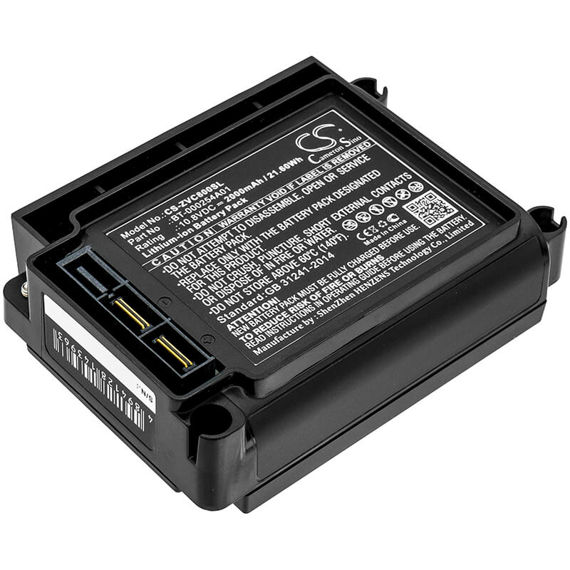 10.8V, 2000mAh, Li-ion Battery fits Zebra, Vc80, 21.6Wh