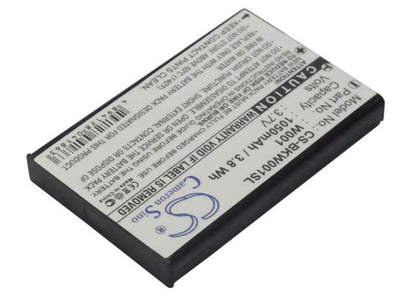 3.7V, 1050mAh, Li-ion Battery fits Smc, Skype Wifi Phone, 3.885Wh
