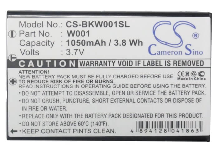 3.7V, 1050mAh, Li-ion Battery fits Smc, Skype Wifi Phone, 3.885Wh