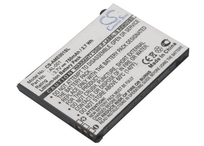 3.7V, 750mAh, Li-ion Battery fits Amoi, Al-001, 2.775Wh