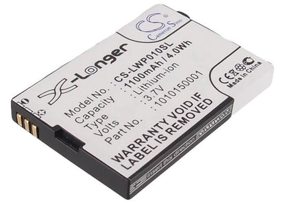 3.7V, 1100mAh, Li-ion Battery fits Locktec, Wp04, Wp04 Wireless, 4.07Wh