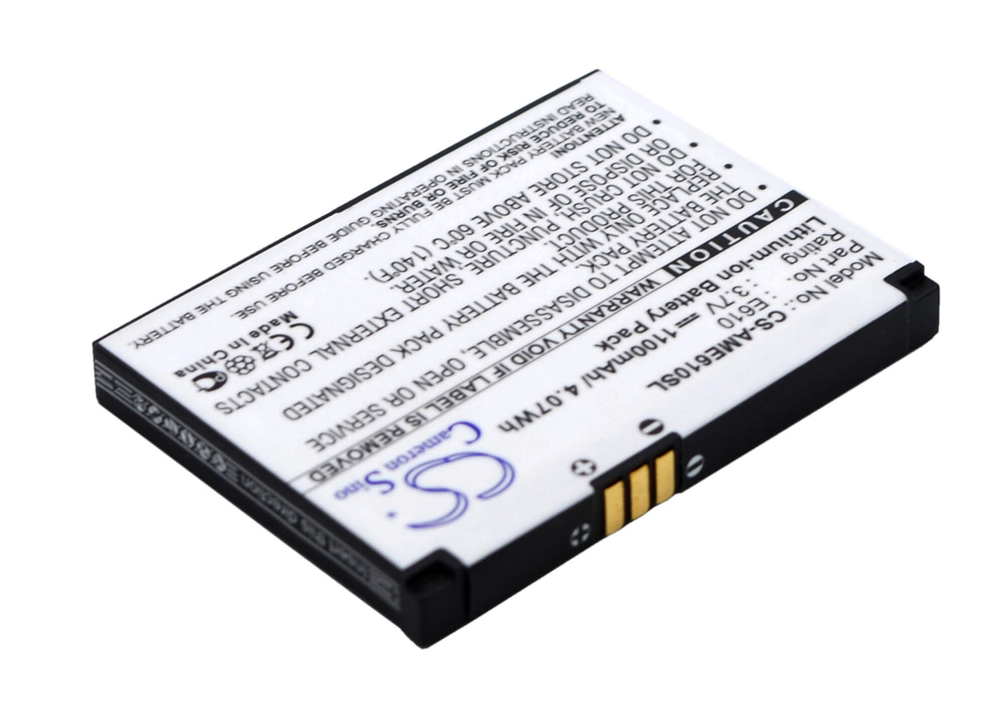 3.7V, 1100mAh, Li-ion Battery fits Amoi, E610, 4.07Wh
