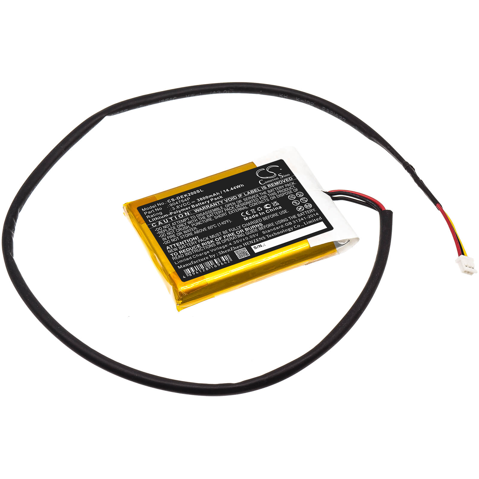 3.8V, 3800mAh, Li-Polymer Battery fits Idealens, K2, K2+, 14.44Wh