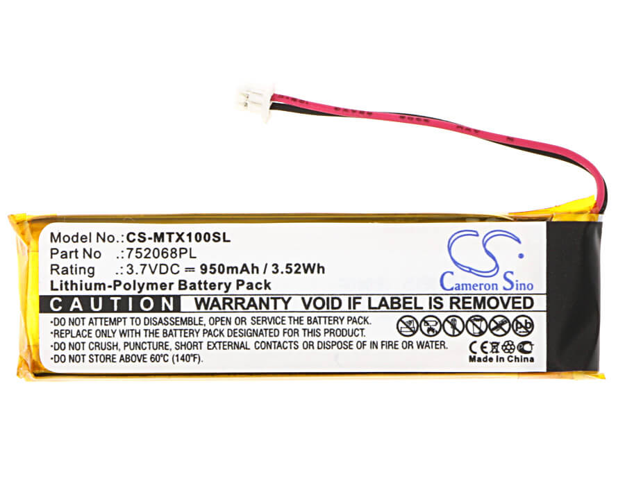 3.7V, 950mAh, Li-Polymer Battery fits Midland, Btfm, Btnext, 3.515Wh