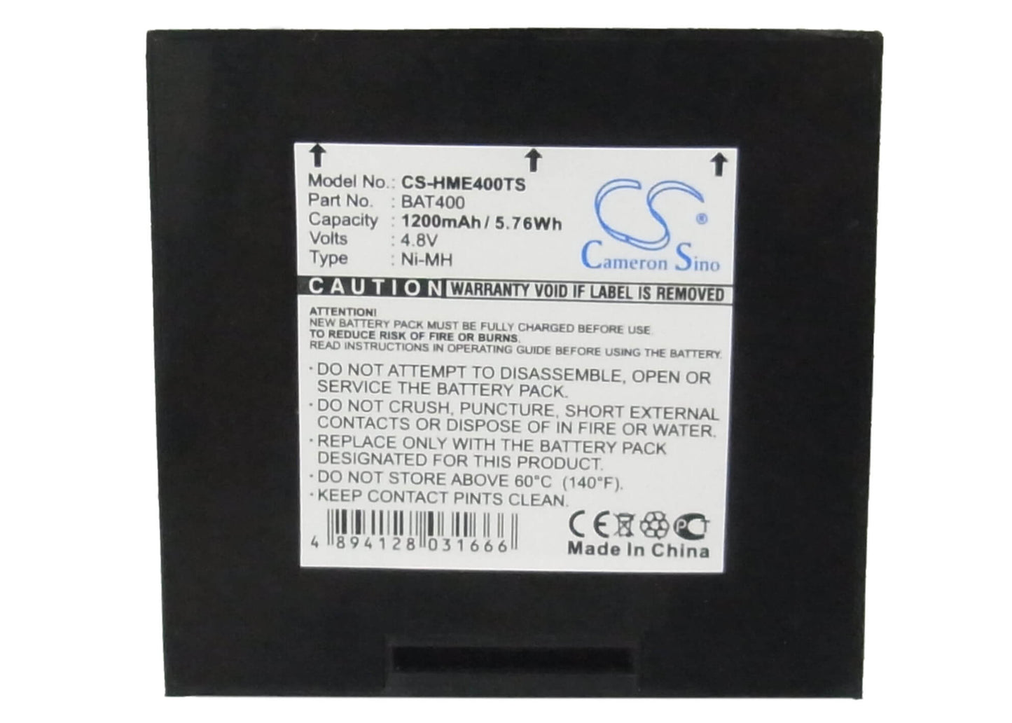 4.8V, 1200mAh, Ni-MH Battery fits Hme, 400, 430, 5.76Wh