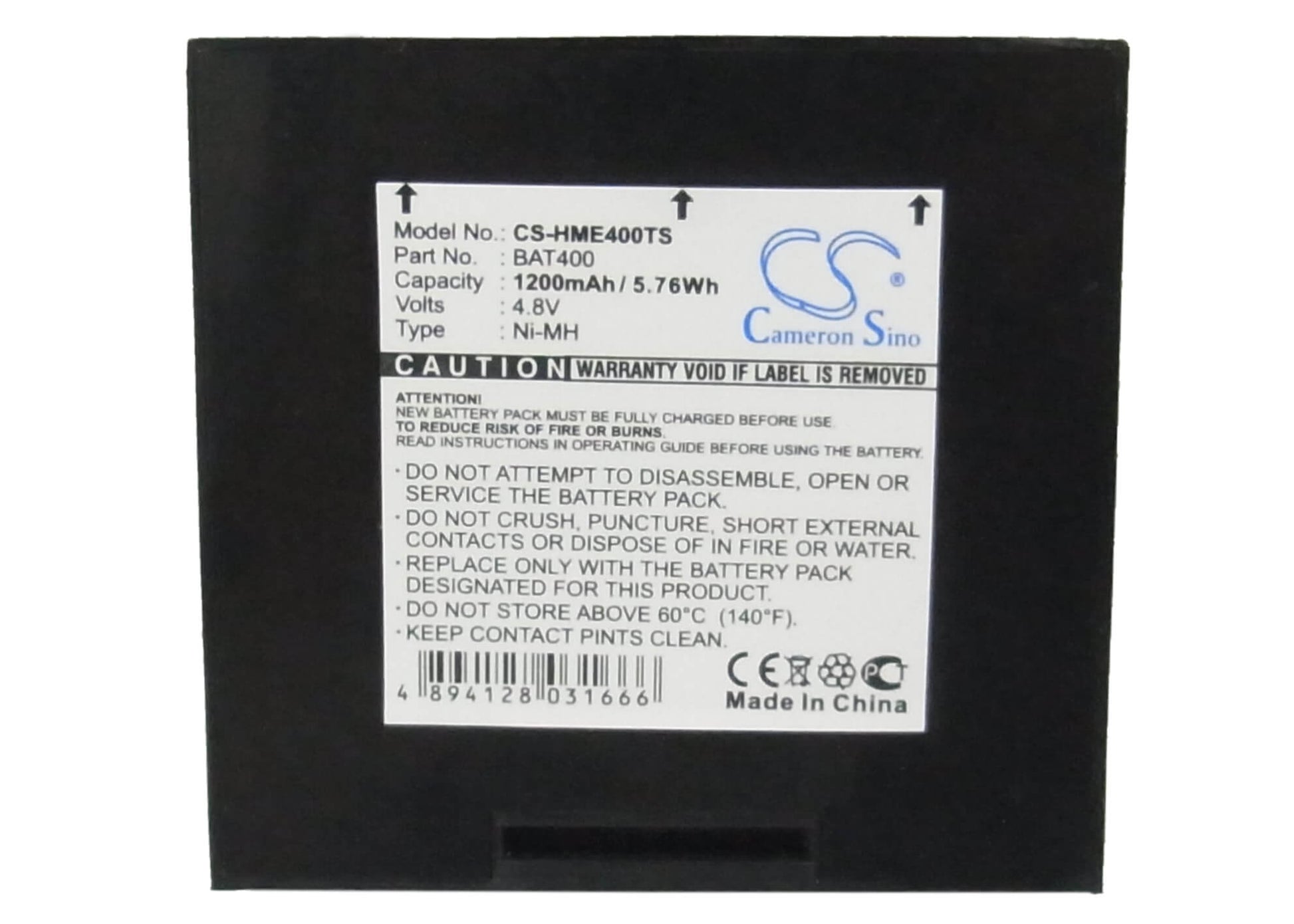 4.8V, 1200mAh, Ni-MH Battery fits Hme, 400, 430, 5.76Wh