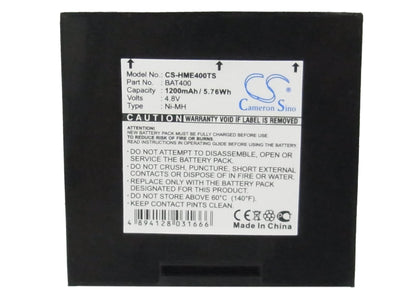 4.8V, 1200mAh, Ni-MH Battery fits Hme, 400, 430, 5.76Wh