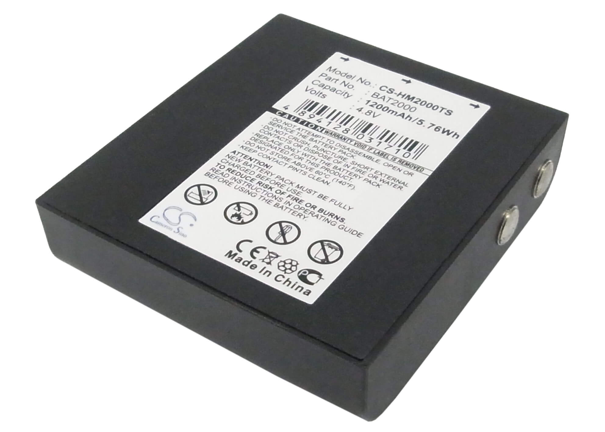 4.8V, 1200mAh, Ni-MH Battery fits Hme, Com 2000, 5.76Wh