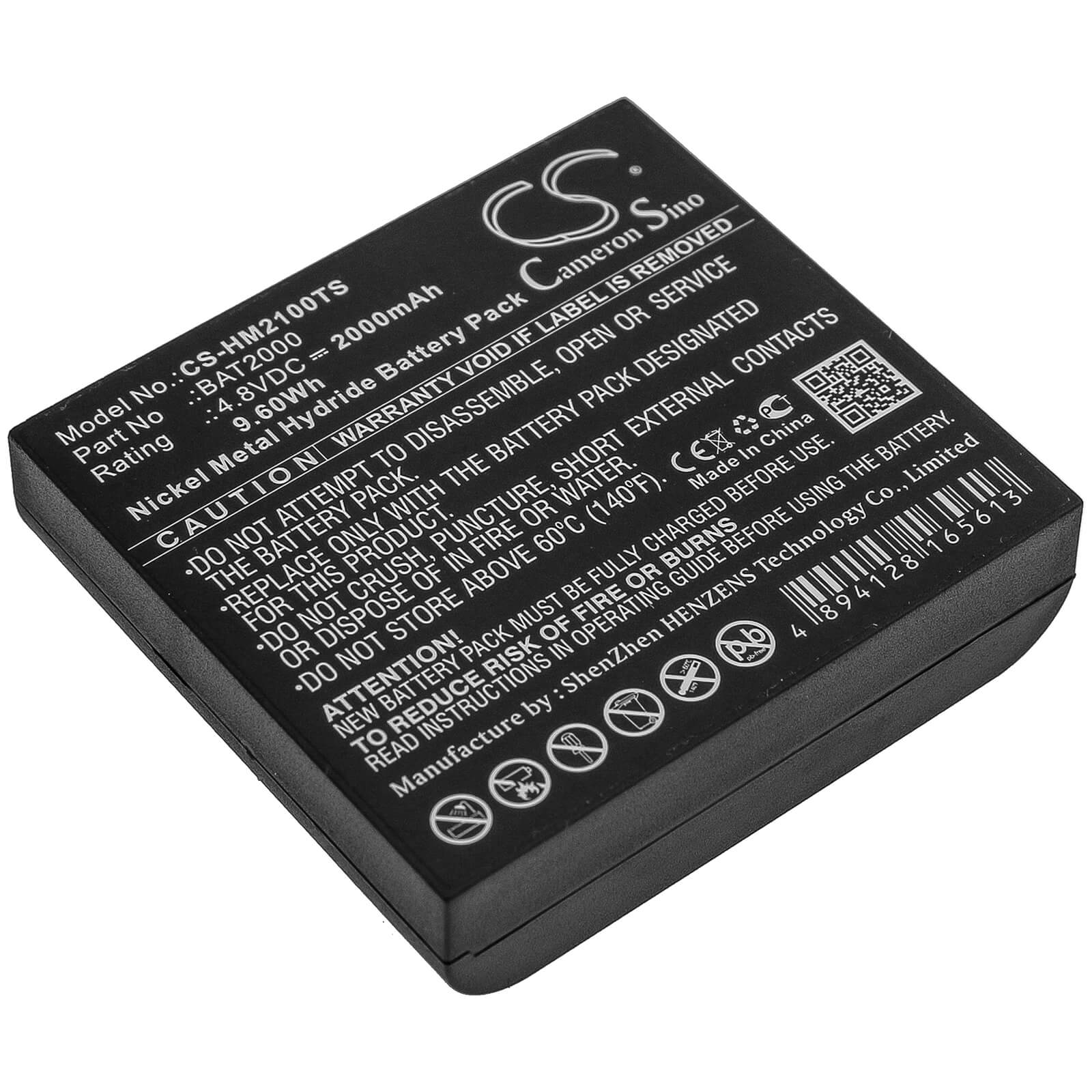 4.8V, 2000mAh, Ni-MH Battery fits Hme, Com 2000, 9.6Wh