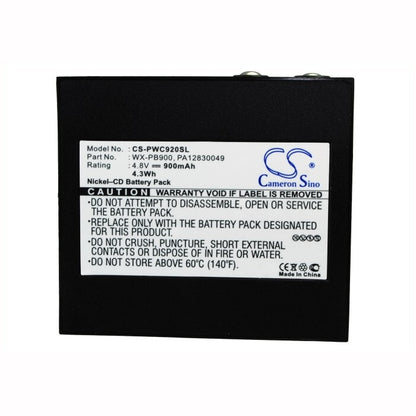 4.8V, 900mAh, Ni-CD Battery fits Panasonic, Pb-900i, Wx-c1020, 4.32Wh
