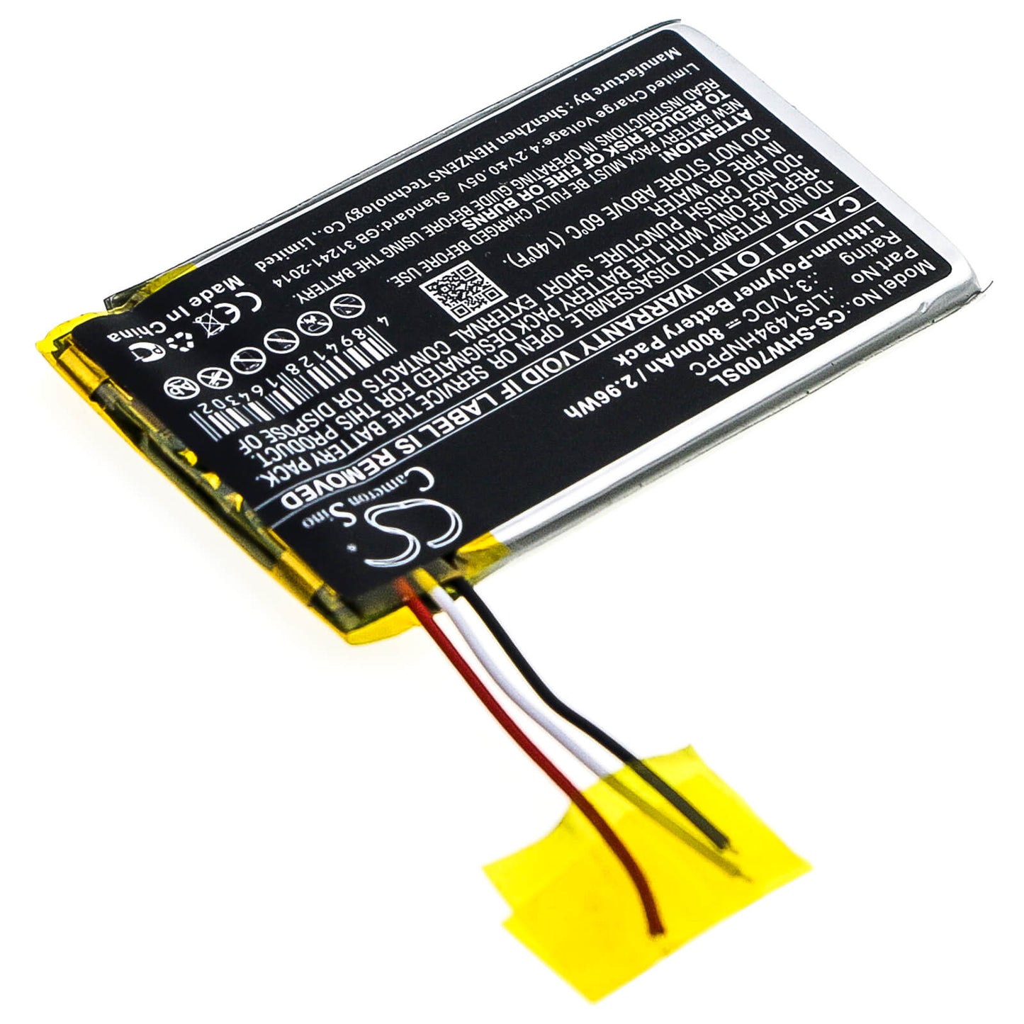 3.7V, 800mAh, Li-Polymer Battery fits Sony, Mdr-hw700ds, 2.96Wh