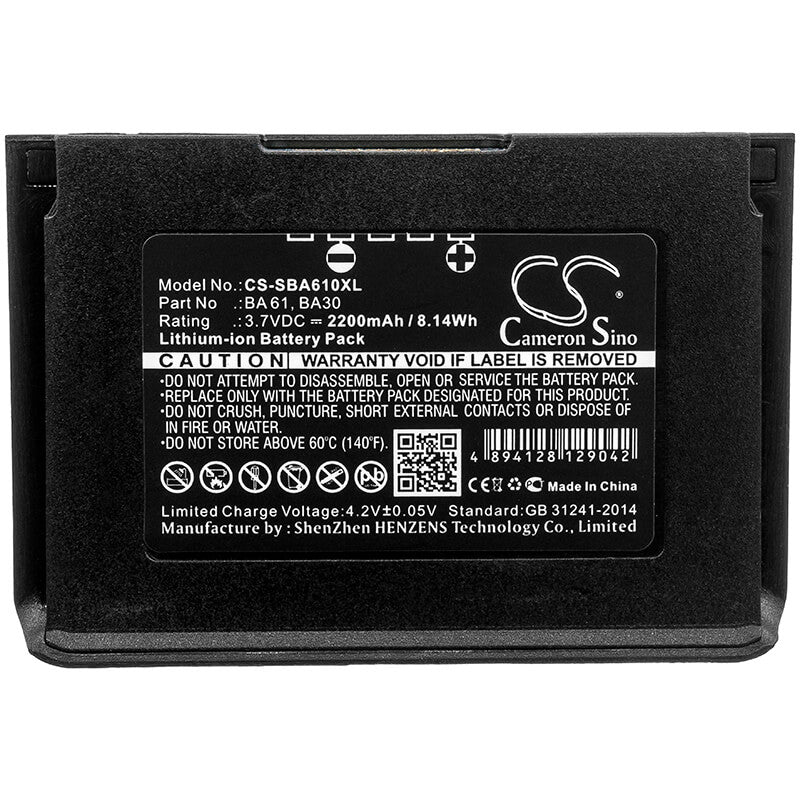 3.7V, 2200mAh, Li-ion Battery fits Sennheiser, Sk9000, Sk9000 Bodypack Transmitters, 8.14Wh