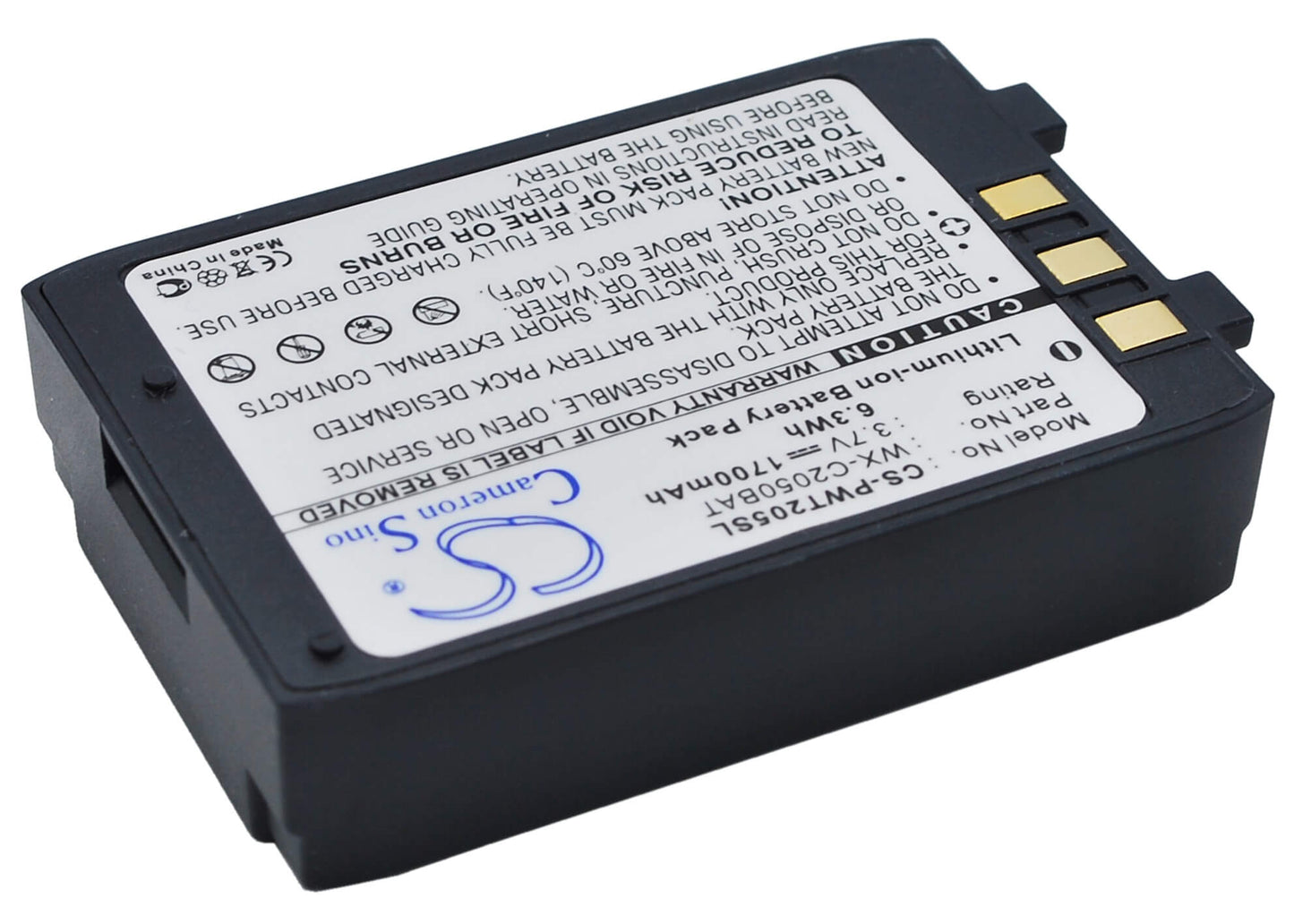 3.7V, 1700mAh, Li-ion Battery fits Panasonic, Attune Aio 2050, Ultraplex Ii 2051, 6.29Wh