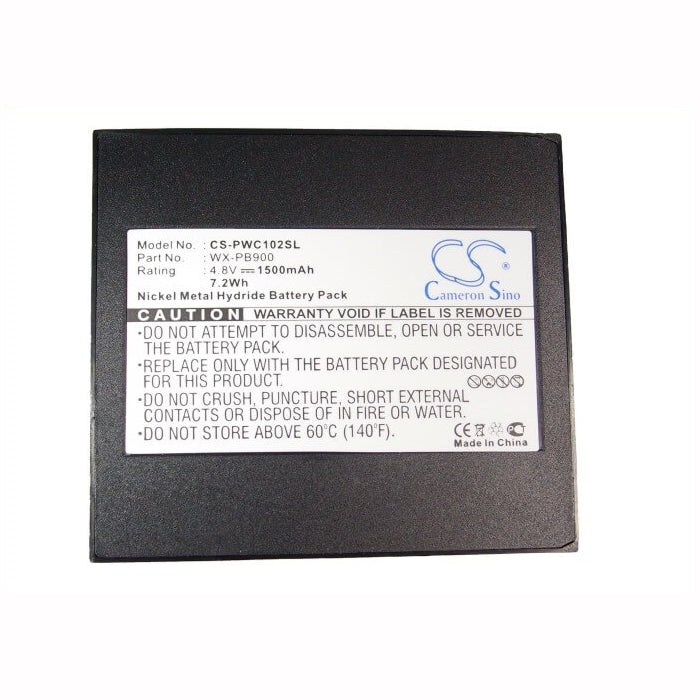 4.8V, 1500mAh, Ni-MH Battery fits Panasonic, Pb-900i, Wx-c1020, 7.2Wh