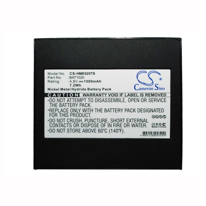 4.8V, 1500mAh, Ni-MH Battery fits Hme, 1020, 920, 7.2Wh