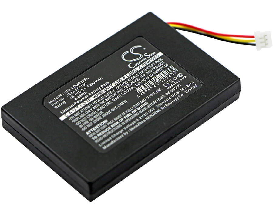 3.7V, 1200mAh, Li-Polymer Battery fits Logitech, G533, G933, 4.44Wh