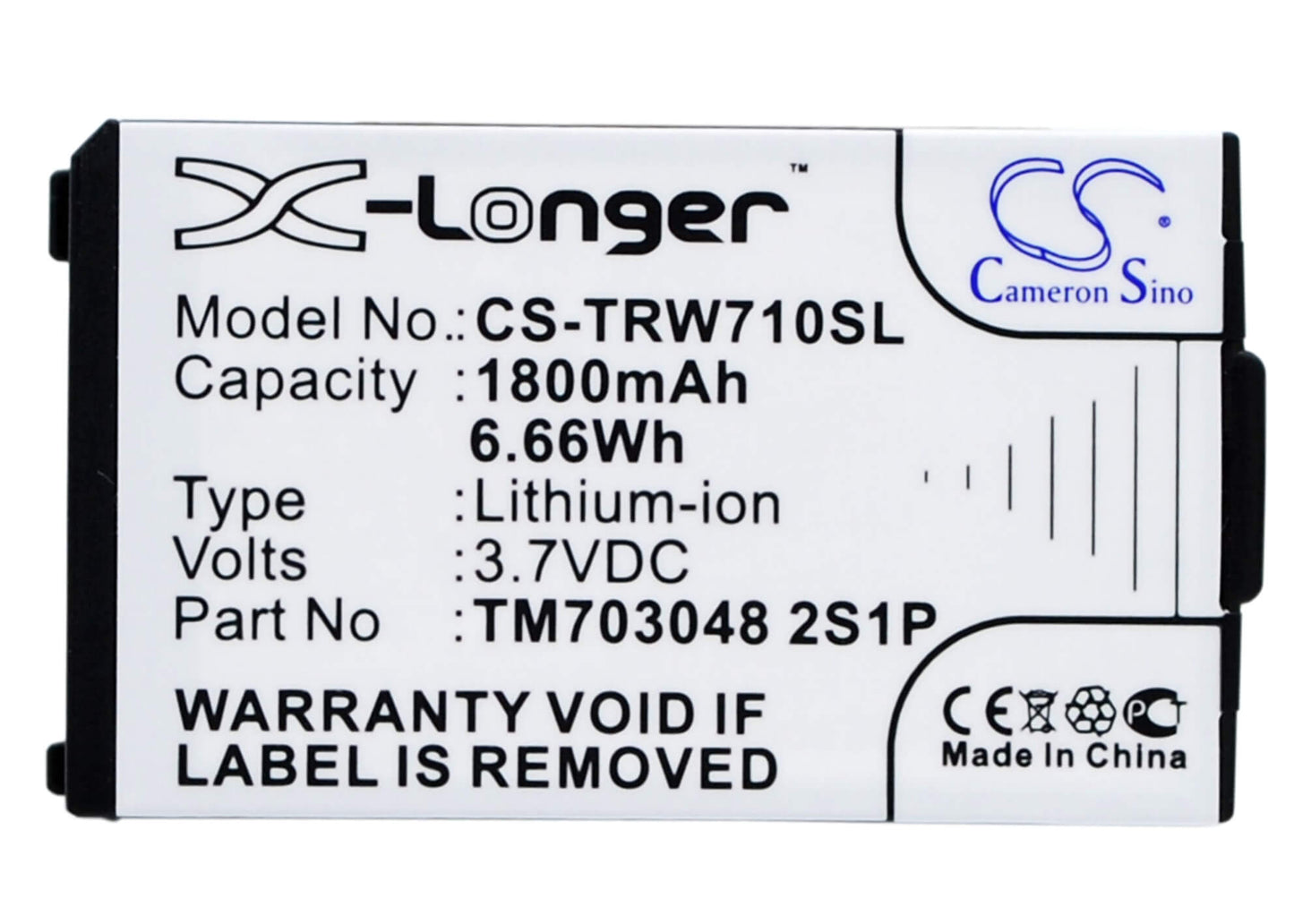 3.7V, 1800mAh, Li-ion Battery fits Tritton, Warhead 7.1, 6.66Wh