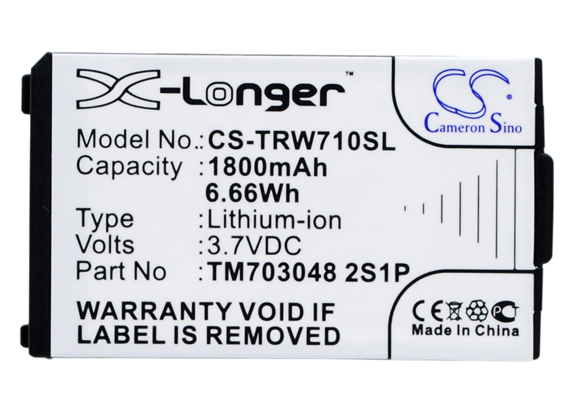 3.7V, 1800mAh, Li-ion Battery fits Tritton, Warhead 7.1, 6.66Wh