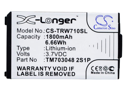 3.7V, 1800mAh, Li-ion Battery fits Tritton, Warhead 7.1, 6.66Wh
