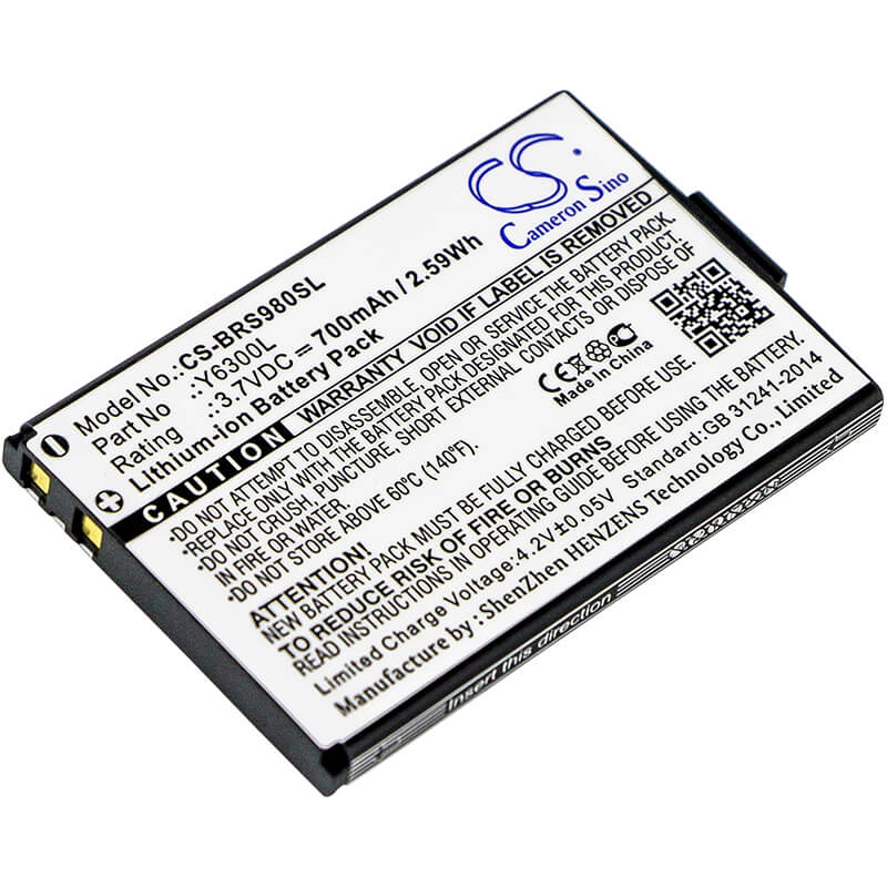 3.7V, 700mAh, Li-ion Battery fits Blinc, G2, Oneal, 2.59Wh